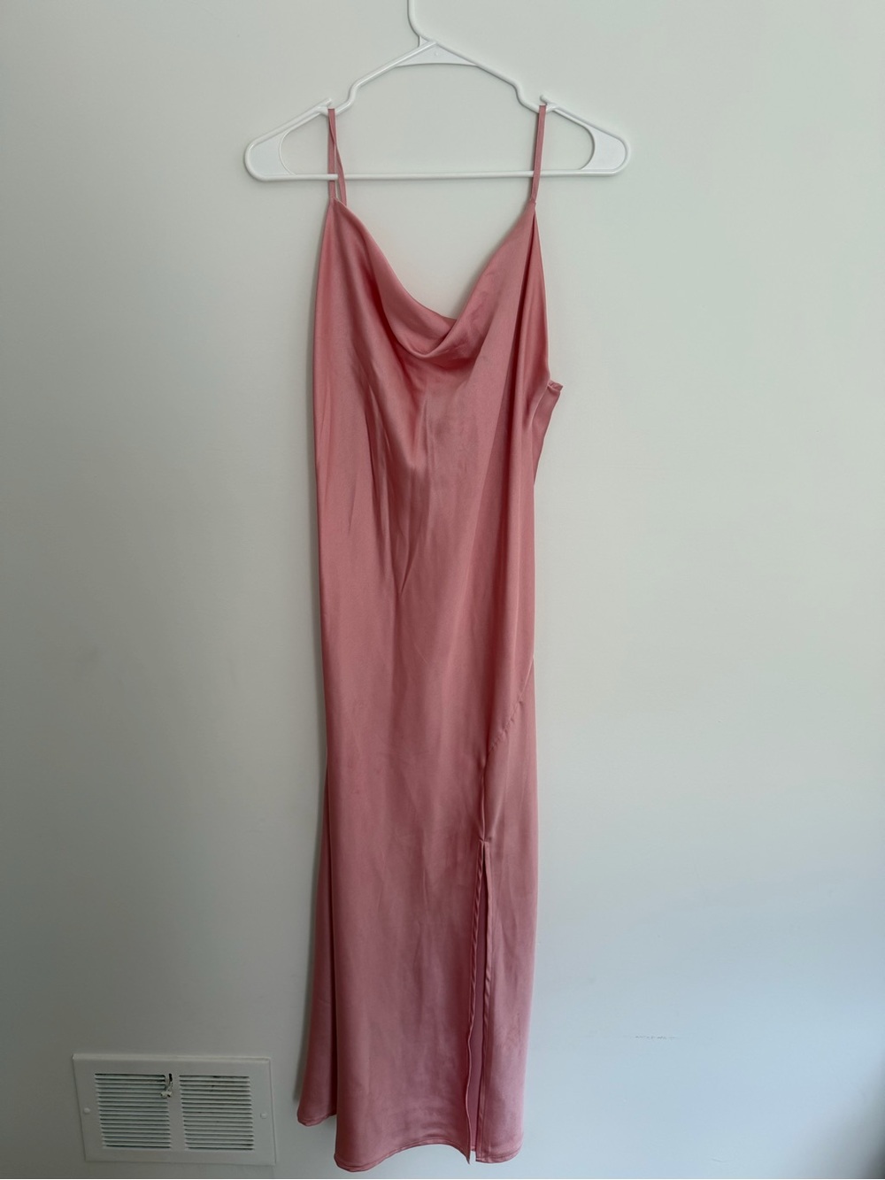 Slip Satin Cowl Neck Dress in Dusty Rose